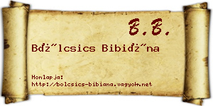 Bölcsics Bibiána névjegykártya